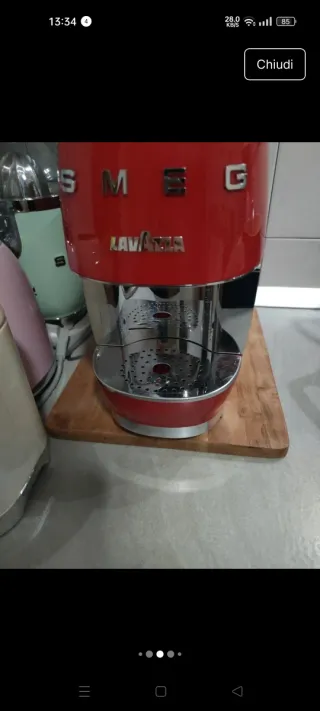 Macchina Caffè Smeg Lavazza Rossa