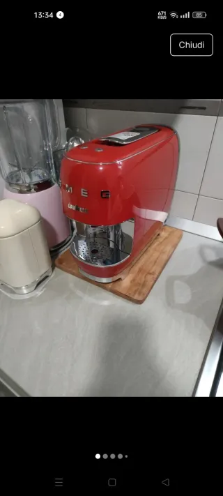 Macchina Caffè Smeg Lavazza Rossa