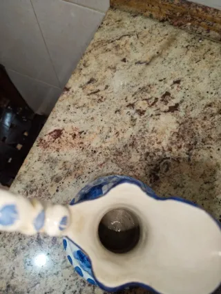 Jarra y palangana porcelana azul y blanco