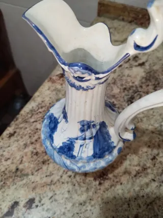 Jarra y palangana porcelana azul y blanco
