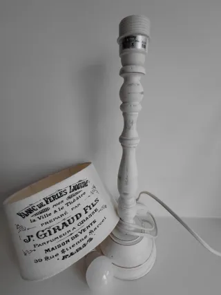 Lámpara de mesa vintage tela J. Giraud Fils