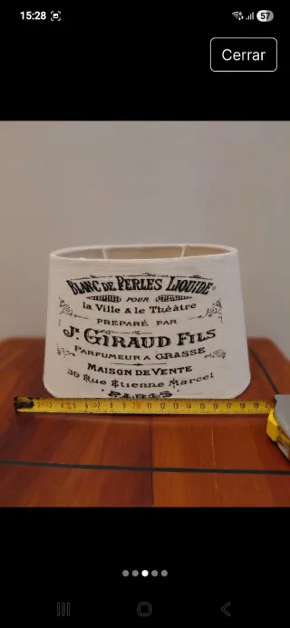 Lámpara de mesa vintage tela J. Giraud Fils