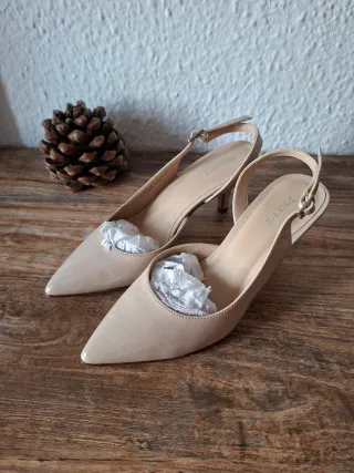 Zapatos de Tacón Bajo Nude - Ideales Eventos