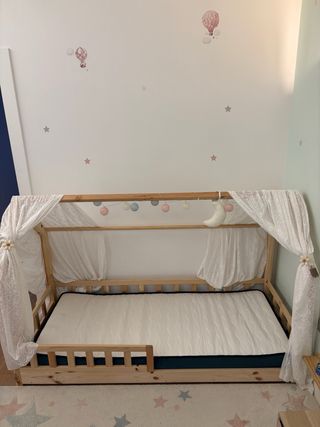 Cama Casita 80x190 Madera Natural - Bell Nuo