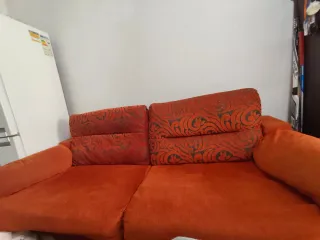 Sofá Cama Tela Naranja muy grande