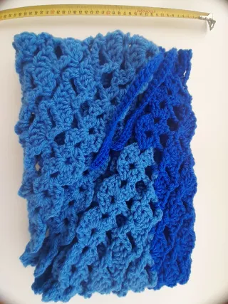 Toquilla crochet azul niña 5-12 años