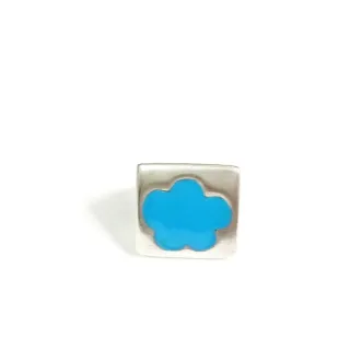 Abalorio Plata y Esmalte nube Azul