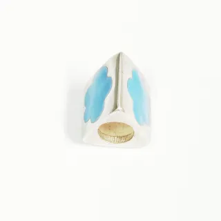 Abalorio Plata y Esmalte nube Azul