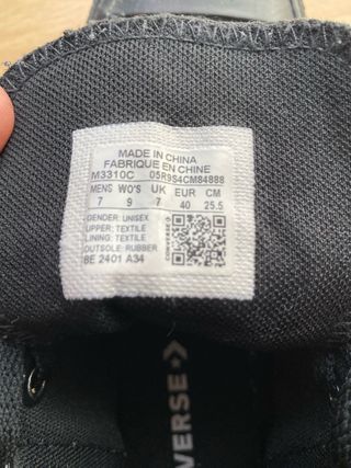 Converse negras talla 40