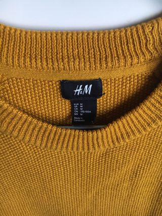 Jersey H&M mostaza tejido waffle