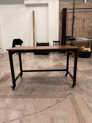 Mesa escritorio industrial madera y metal