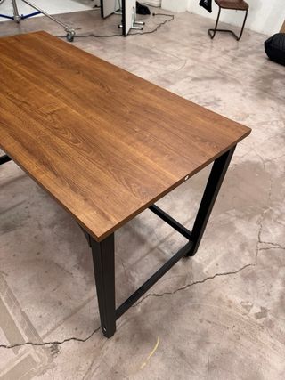 Mesa escritorio industrial madera y metal