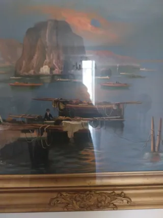 Quadro Attica con cornice dorata