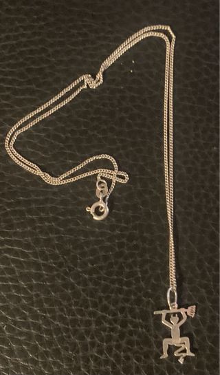 Cadena 50cm y Colgante Diablo Lanzarote Plata Ley