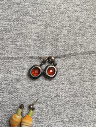 Pendientes bisutería hoja y flor