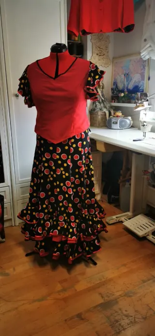 Vestido Flamenca , confección de modista Barcelona