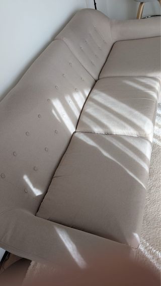 Sofá chaise longue beige/gris