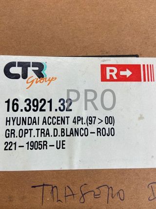 Hyundai accent 4P piloto tras derch ref: 16392132