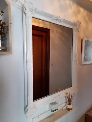 Espejo recibidor blanco