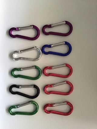10 Mini Mosquetones Aluminio