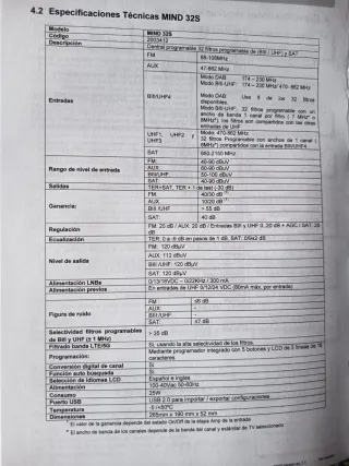 Central amplificadora Fte Mind 325