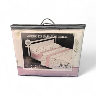 Juego Sábanas Coralina Doble Perchado Cama 200