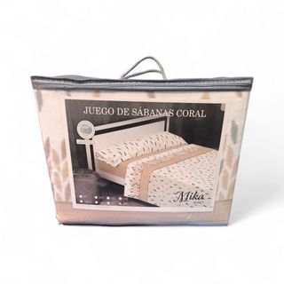 Juego Sábanas Coralina Doble Perchado Cama 200