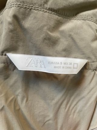 Gabardina Zara Talla S Verde Oliva