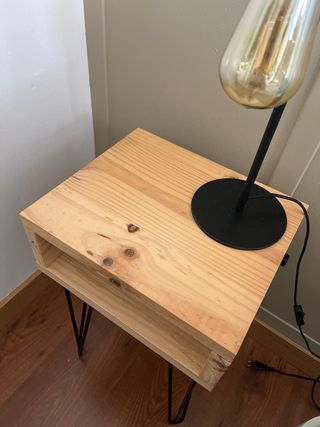 Mesitas de noche industriales madera y metal