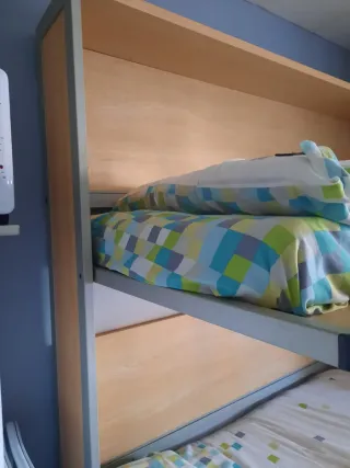 Cama Litera Abatible con Colchones y Nórdicos