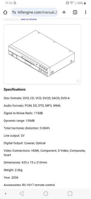 Denon DVD-1930 Lector CD/DVD