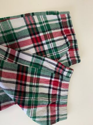 Pijama cuadros y jersey azul mujer