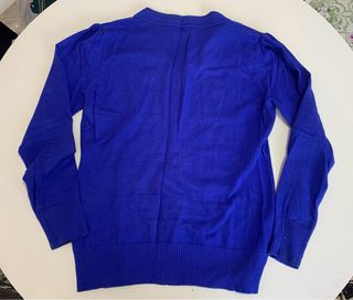 Pijama cuadros y jersey azul mujer