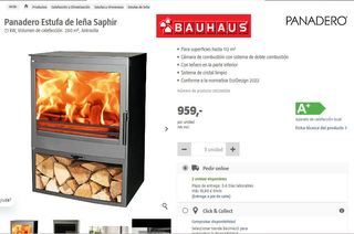ESTUFA LEÑA PANADERO SAPHIR 7.1kw