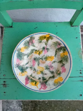 prato sopa antigo cerâmica bruta