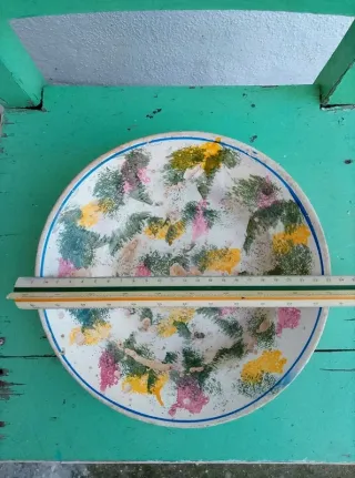 prato sopa antigo cerâmica bruta