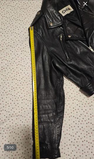 Cazadora de cuero CHIA negra