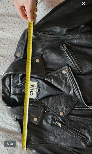 Cazadora de cuero CHIA negra