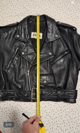 Cazadora de cuero CHIA negra