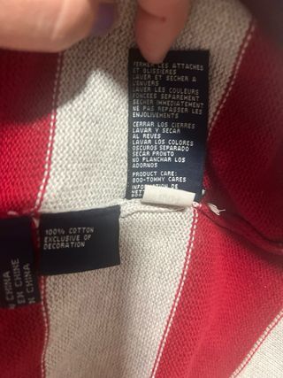 Jersey Tommy Hilfiger Rayas Rojas y Grises