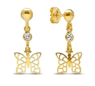 Pendientes Mariposa Filigrana Oro 18 Klt