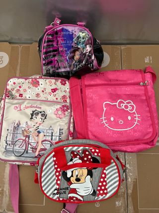 Lote Bolsos Niña Monster High, Hello Kitty, Minnie