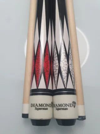 2 Tacos de Billar DIAMOND SUPERMAN WHITE Y RED