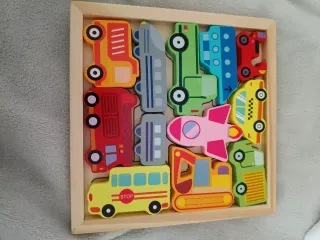 Puzzle madera vehículos