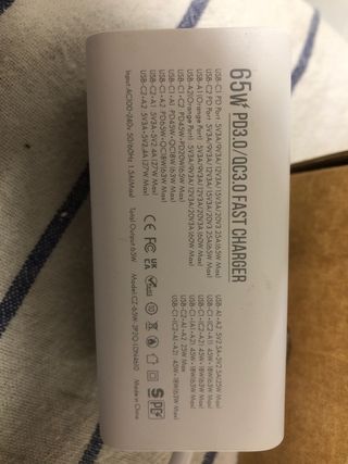 Cargador Universal rápido Manto PD+QC 65W Reales