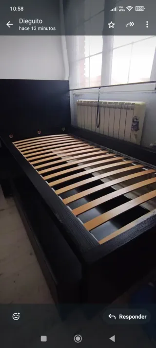 Estructura de cama individual 90cm