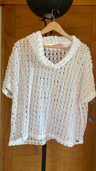 Blusa Fornarina blanca calada talla M