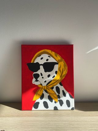 Cuadro Dalmata con Gafas y Pañuelo