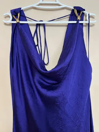 Vestido lencero midi con fornituras zara talla M