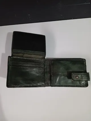 Lote Botines de cuero para hombre y cartera